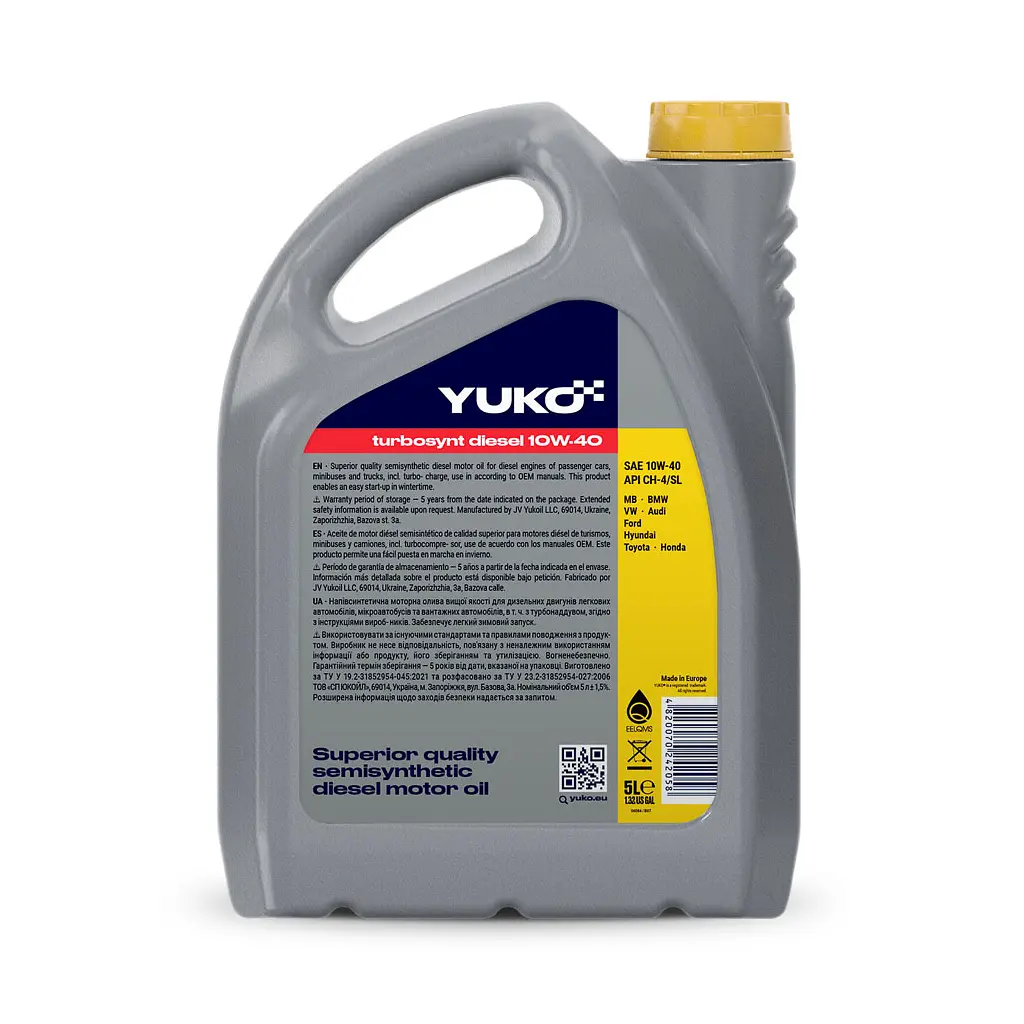 Моторна олива Yuko TURBOSYNT DIESEL 10W-40 5л (4820070242058) - фото 2