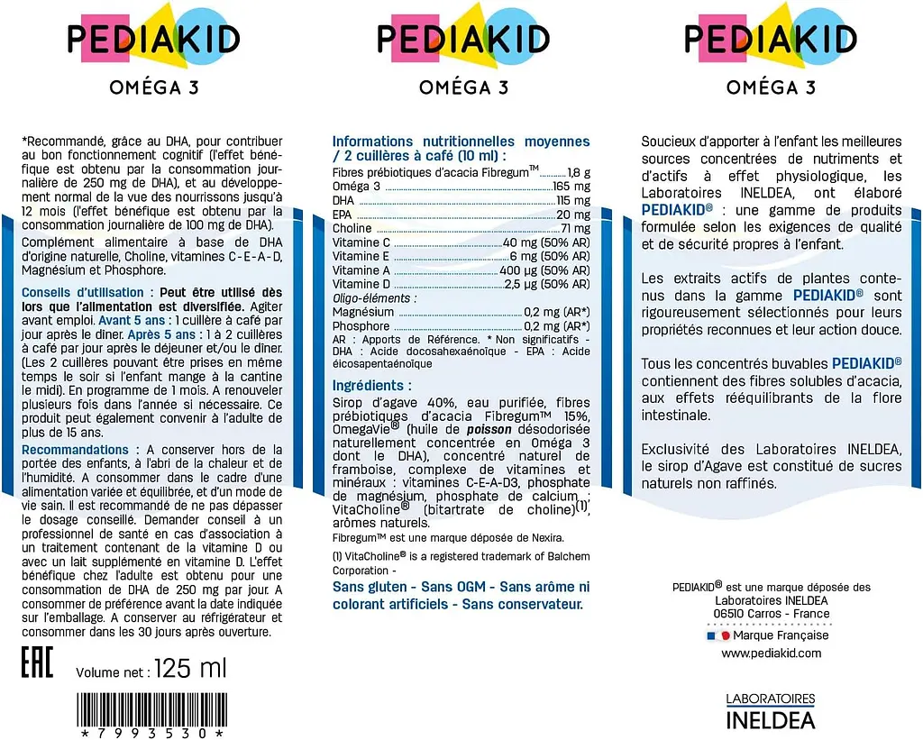 Сироп Омега-3 з холіном Pediakid Omega-3, 125 мл - фото 2