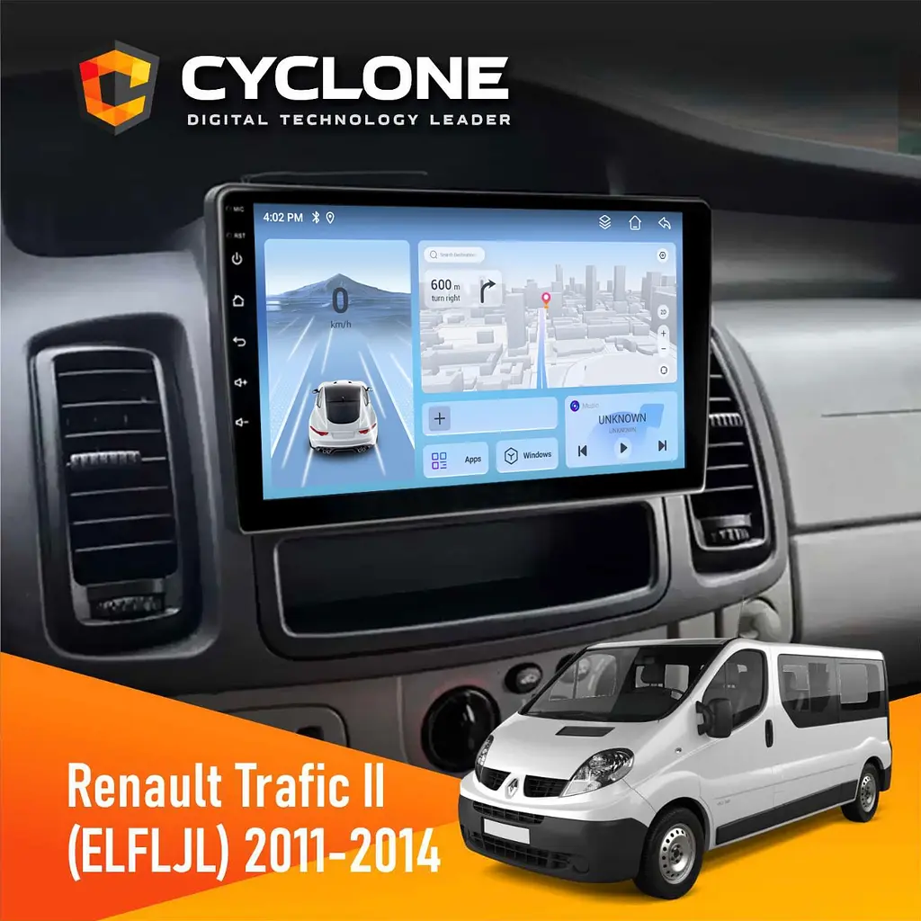 Штатна магнітола Renault Trafic 2011-2014 Cyclone C10-012 4x64, DSP, 4G Cyclone (НФ-00009587)