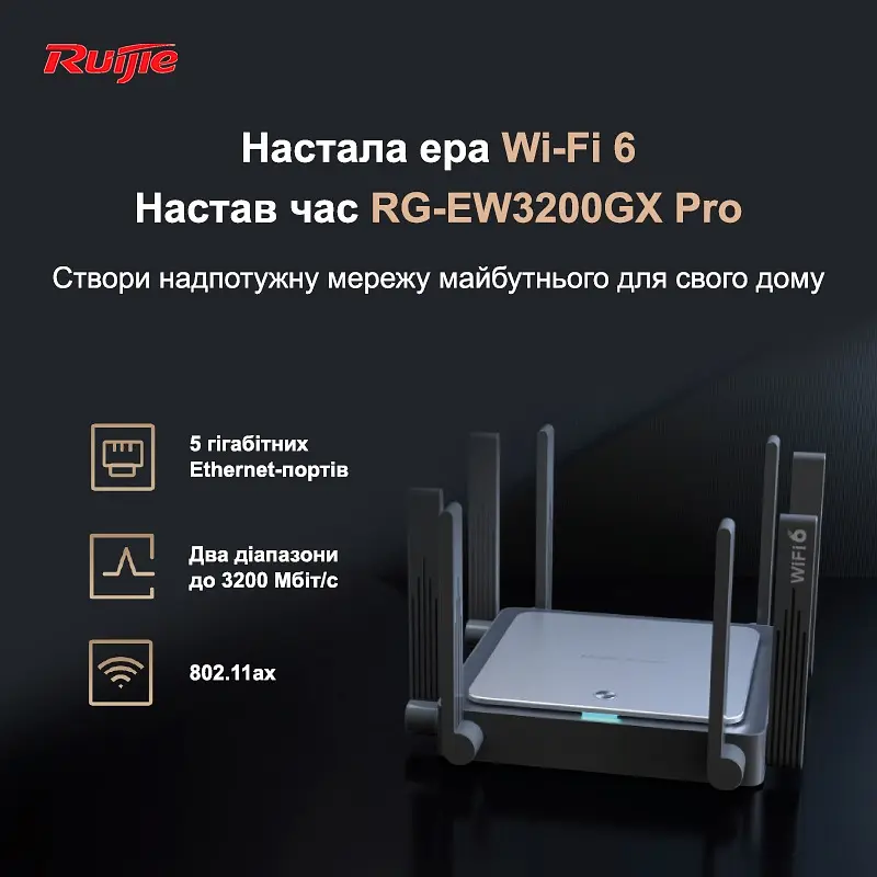 Бездротовий маршрутизатор Ruijie Reyee RG-EW3200GX PRO - фото 4