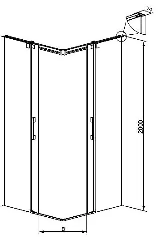Душевые двери Radaway Espera KDD 80 стекло прозрачное (380150-01R) - фото 2