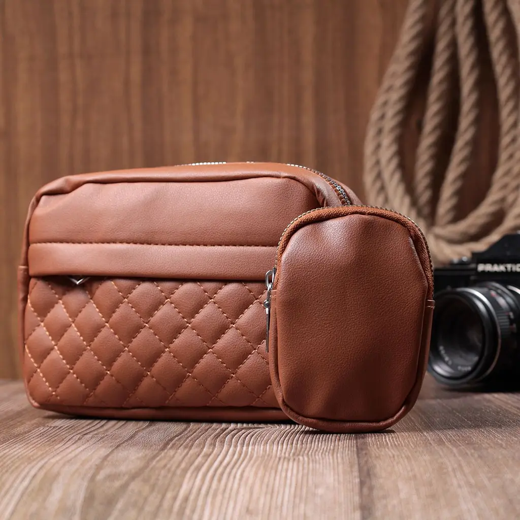 Жіноча сумка крос-боді з монетницею з екошкіри Vintage 22795 руда - фото 9