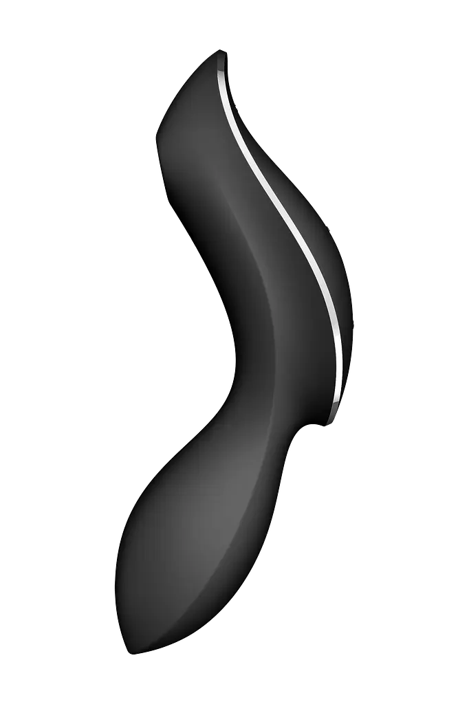 Стимулятор Satisfyer Curvy Trinity 2 Вакуумный клиторальный и массажер для точки G, 16.8х3.8 см чёрный - фото 2