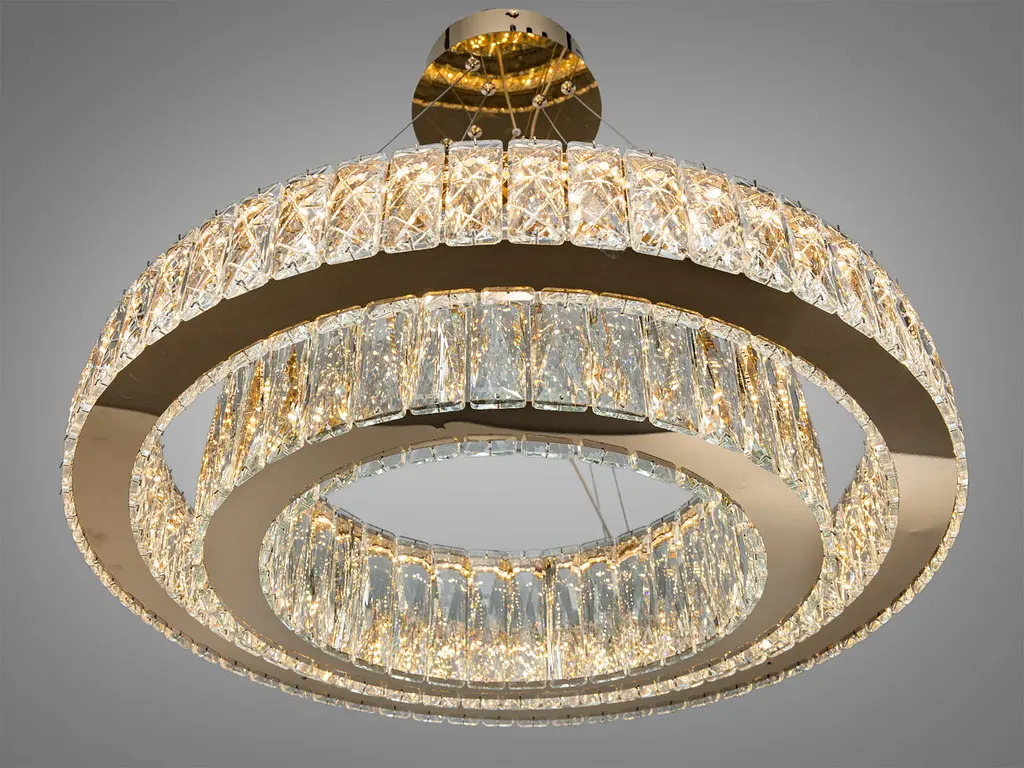 Кришталева люстра LED золото 105Вт пульт - фото 5