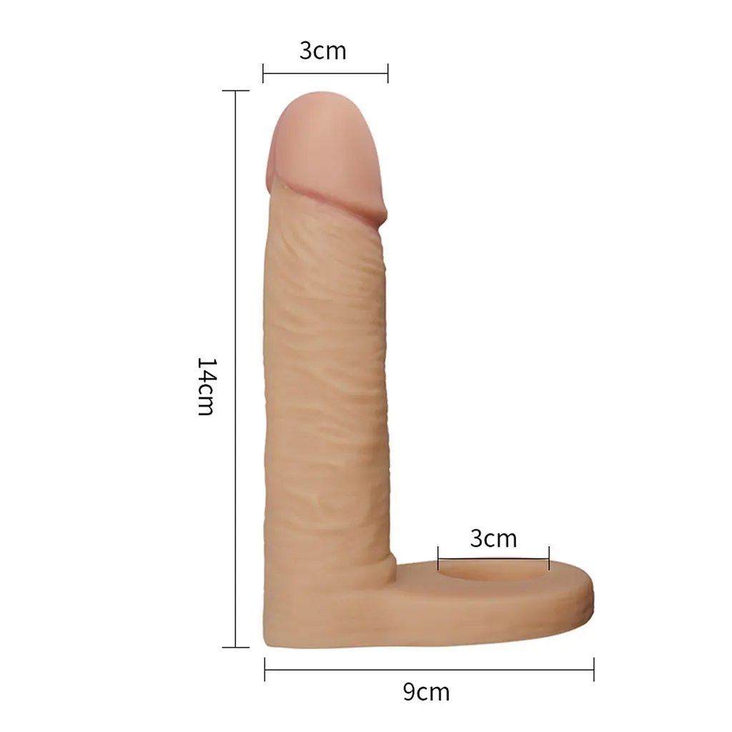 Насадка на пеніс The Ultra Soft Double, 14,7 см (тілесний) - фото 6