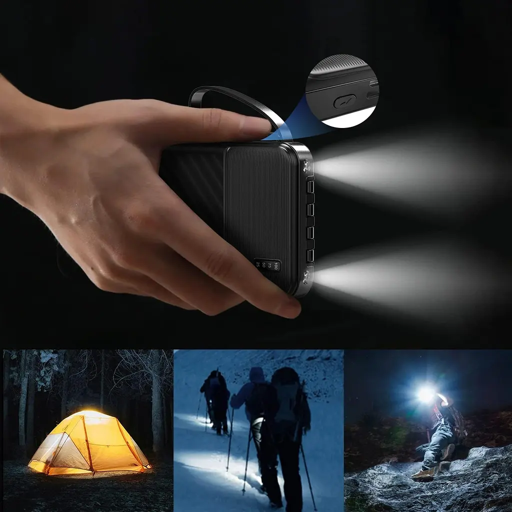 Універсальна мобільна батарея Dudao 10000mAh K11 10W USB-A,USB-C,microUSB, with USB-A/USB-C/Lightning/MicroUSB cables Чорний - фото 5