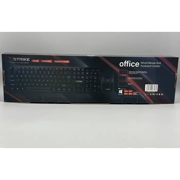 Комплект дротовий XSTRIKE X-1012, клавіатура та миша, USB, мембранна клавіатура, чорний - фото 6