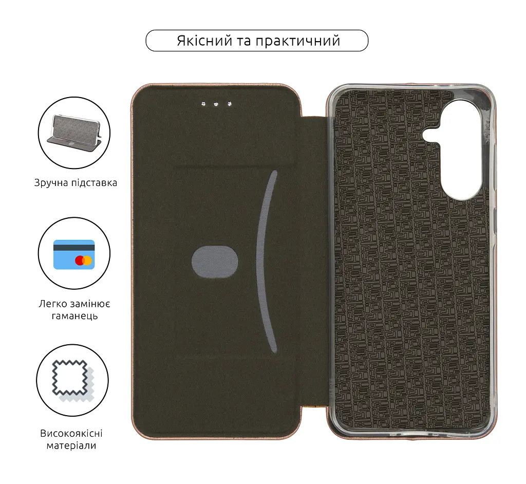 Чехол-книжка для Samsung Galaxy A56 5G, G-Case, розовый, кожаный чехол-книга из экокожи (PU) и TPU, с магнитом, с подставкой и вместительным кардхолдером, противоударный, защита всего корпуса, ArmorStandart (ARM83060) - фото 3