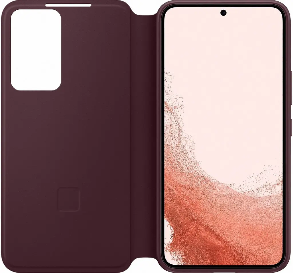 Оригінальний чохол книжка для Samsung Galaxy S22 Plus Smart Clear View Cover Burgundy EF-ZS906CEEGRU SM-906 - фото 7