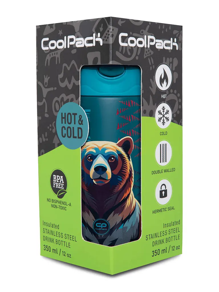 Пляшка COOLPACK BONO BEAR для води 350 мл металева (Z10968) - фото 2