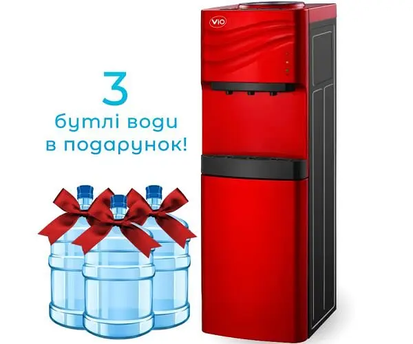 Кулер для води ViO X903-FCC з компресорним охолодженням та шафкою, червоний + Стаканотримач - фото 4
