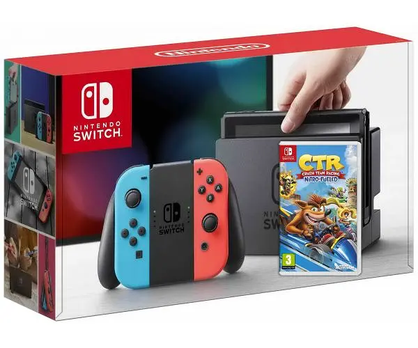 Игровая консоль Nintendo Switch Neon Blue-Red Игра Crash Team Racing Nitro-Fueled - фото 5