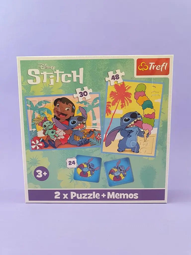 Пазлы трефл Стич 2в1 + Мемо Lilo&Stitch 93585 Trefl, в коробке - фото 2