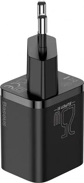 Мережевий зарядний пристрій Baseus Super Si 1Type-C + Cable Type-C to Type-C 1m 25W TZCCSUP-L01 Black - фото 3