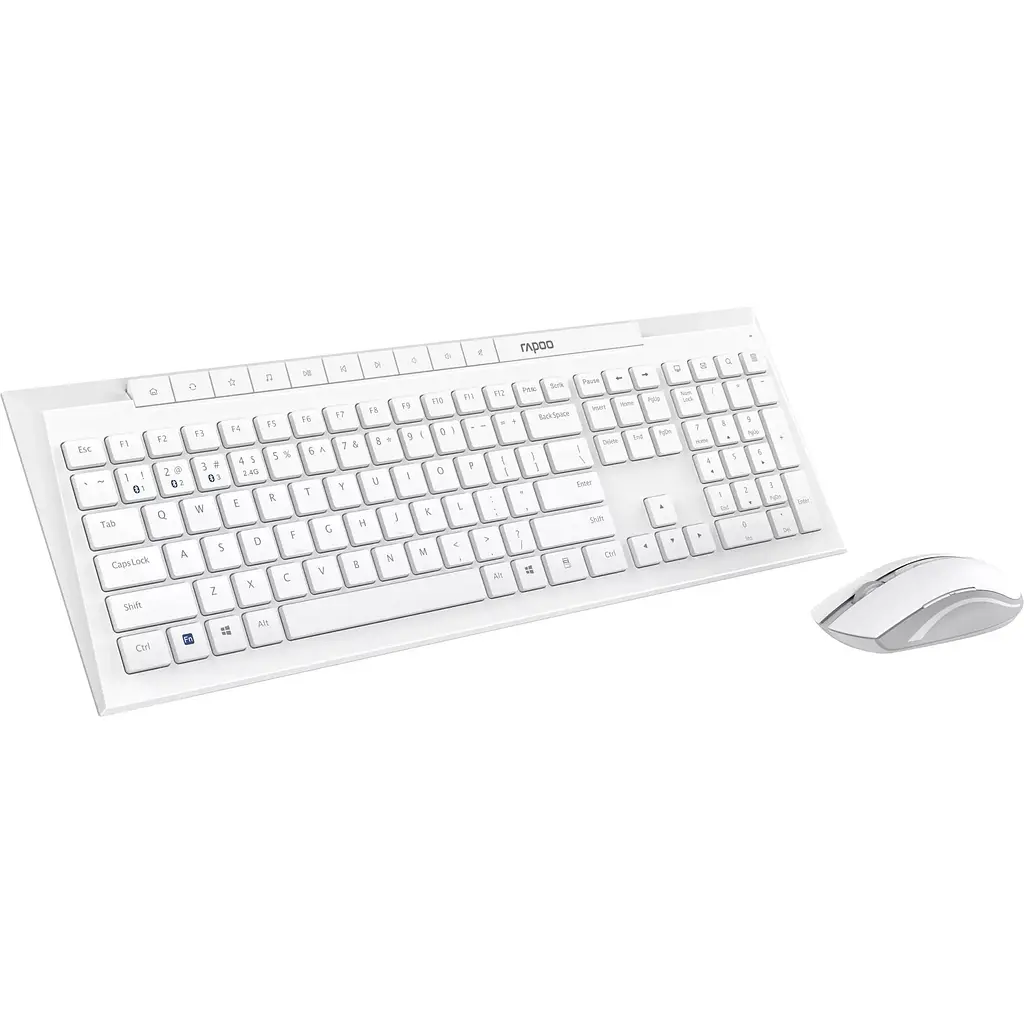 Комплект RAPOO 8210M Multi-mode Wireless Keyboard & Mouse Desktop Set white (13588) - фото 2