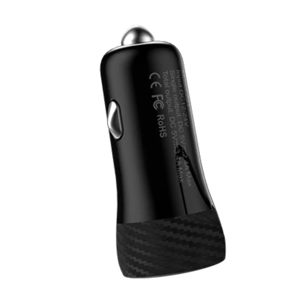 Автомобільний зарядний пристрій Hoco Z21 2 USB чорний - фото 4