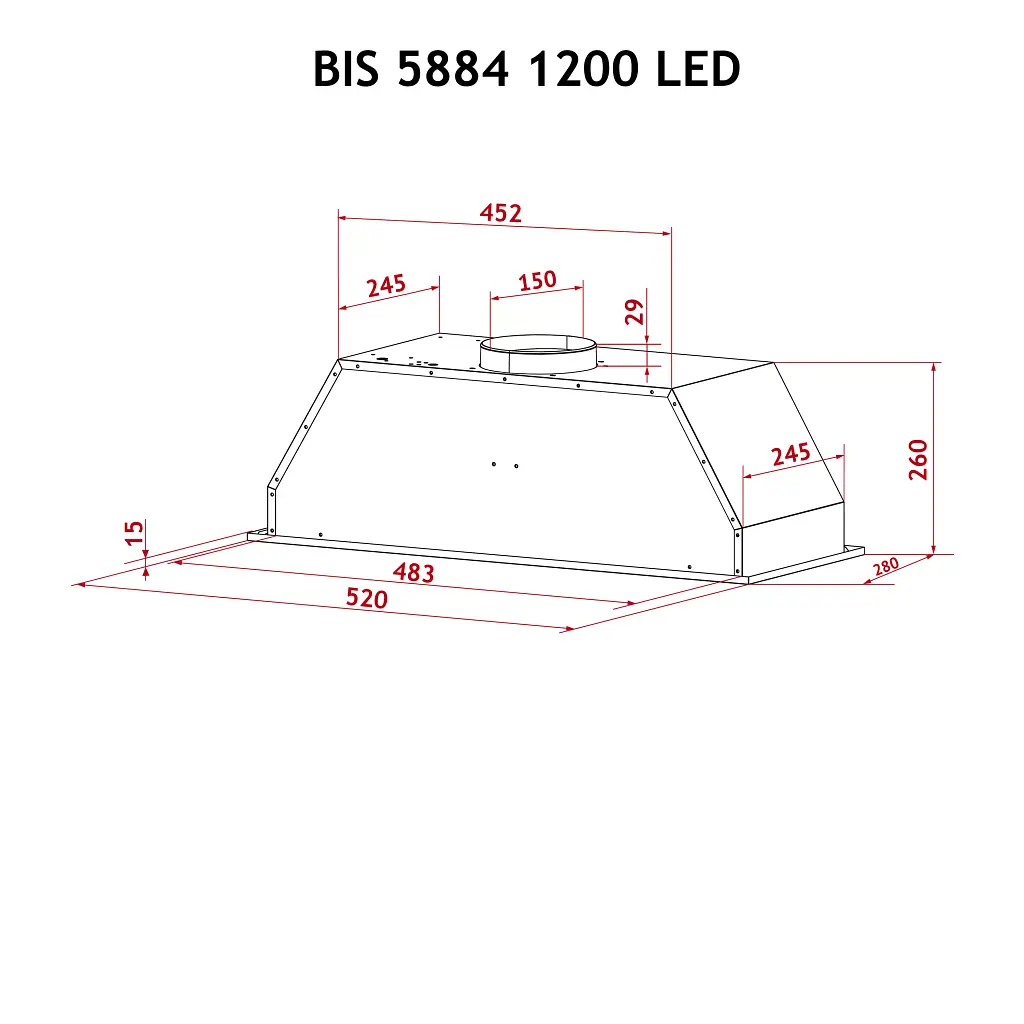 Витяжка повновбудована Perfelli BIS 5884 WH 1200 LED - фото 10