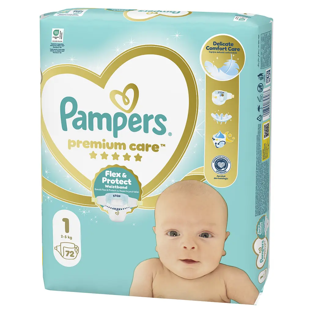 Підгузки Pampers Premium Care Розмір 1 (2-5 кг) 72 шт. - фото 2