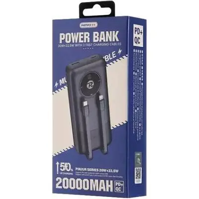 Батарея універсальна Remax 20000mAh 22.5W Black (RPP-38 / 45364) - фото 2