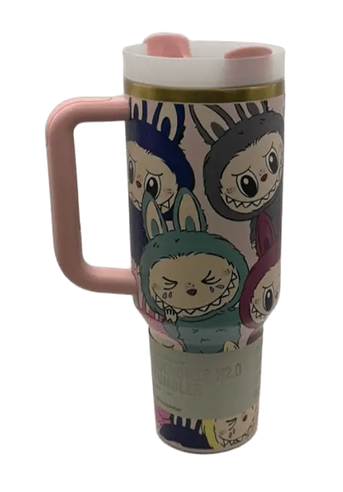 Термос термочашка Stanley Quencher H2.0 Tumbler з нержавіючої сталі 1,18 л Labubu Cup Premium Look KT8005202 - фото 4