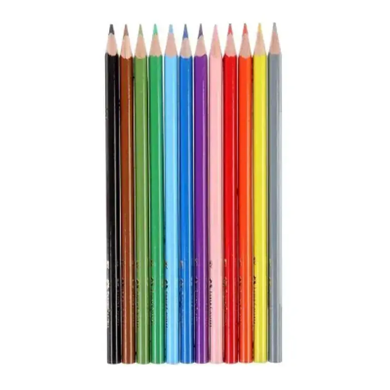 Олівці кольорові Faber-Castell тригранні, 12 кольорів + стругачка (120523) (21614) - фото 2