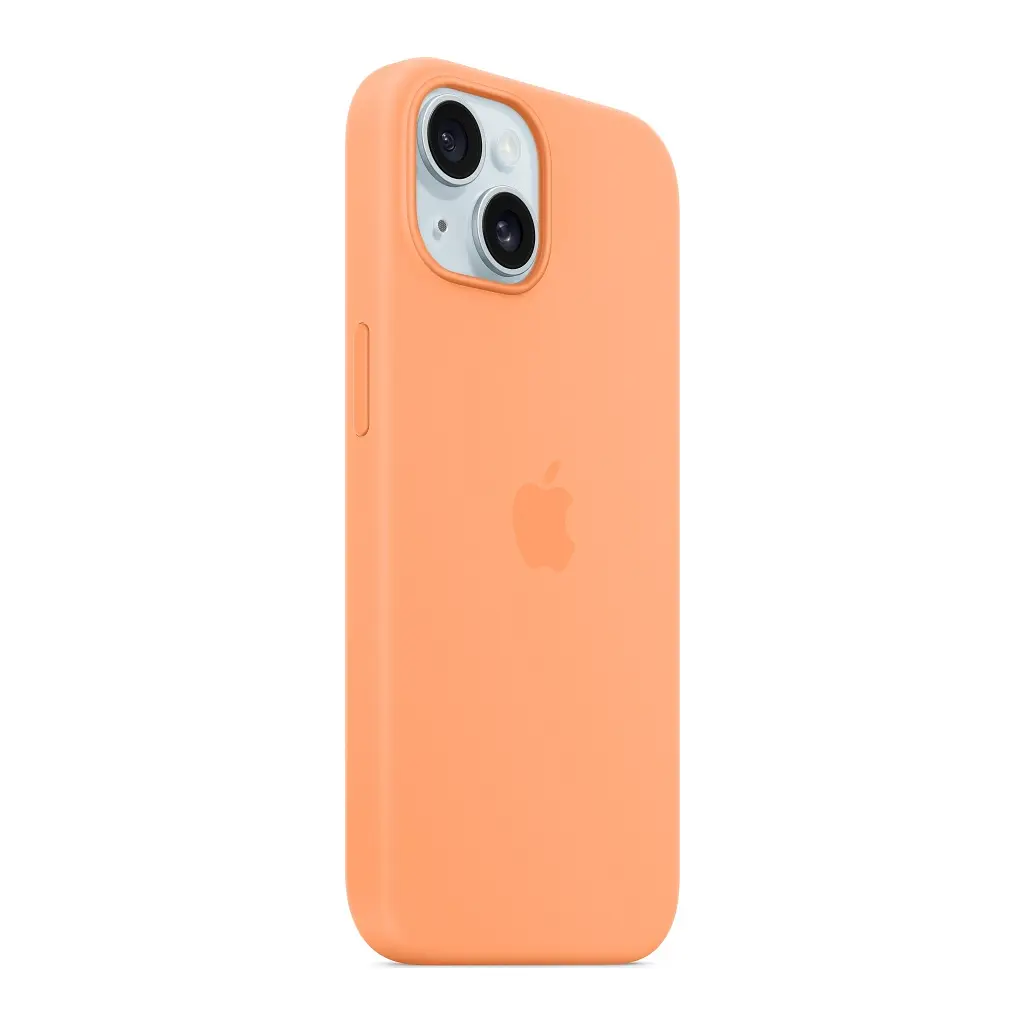 Чехол для мобильного телефона Apple iPhone 15 Silicone Case with MagSafe Orange Sorbet (MT0W3ZM/A) - фото 6