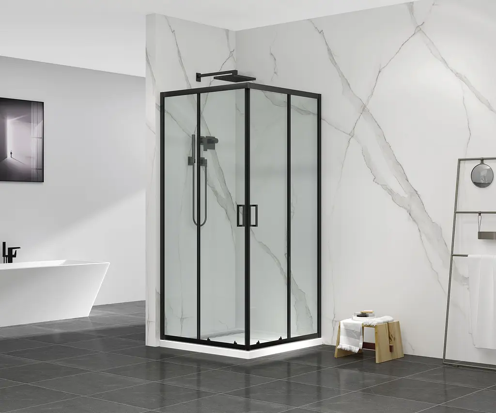 Душова кабіна без піддону Mixxus Premium Diverse SC02-90x90x195-TR Black прозоре скло 5 мм MI6862, Чорний матовий, Універсальна, прозорий - фото 4
