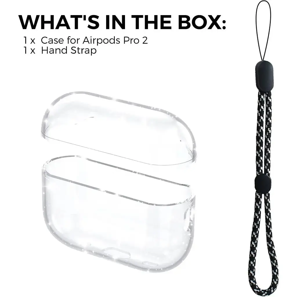 Чехол AhaStyle Transparent Case для Airpods Pro 2 Glitter [133866] - фото 2