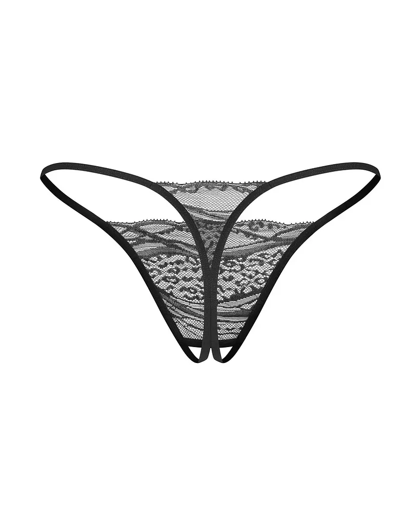 Комплект із 2 стрингів Obsessive Bianca, 2XL/3XL (чорний) - фото 11