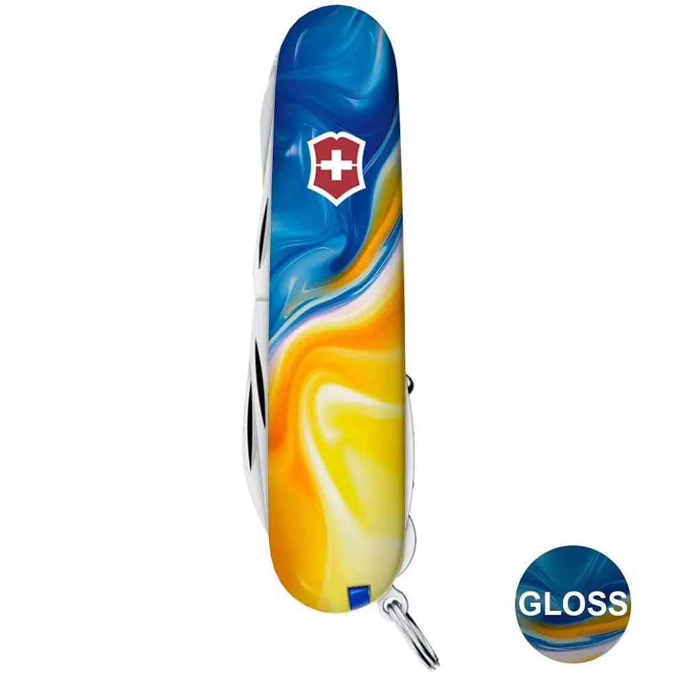 Ніж Victorinox Huntsman Ukraine 91мм,15функ ,Жовто-сині фарби - фото 4