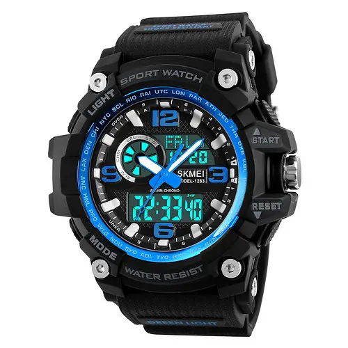 Чоловічий наручний годинник 1283 Black-Blue. Skmei acs0030824 - фото 4