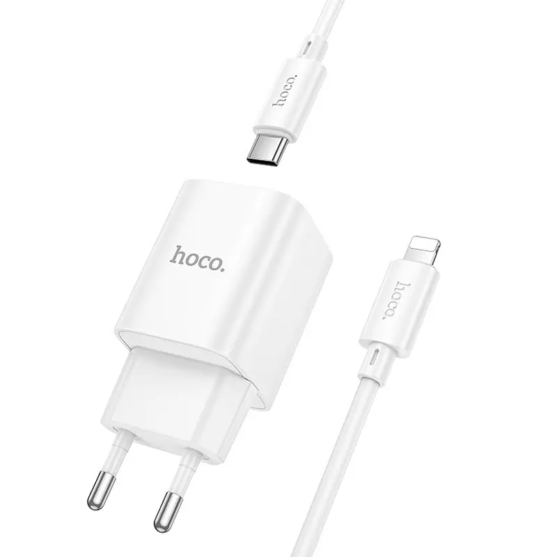 МЗП Hoco C149A Charm PD30W+QC3.0 (1USB-A/1C) + кабель Type-C to Lightning White - фото 3
