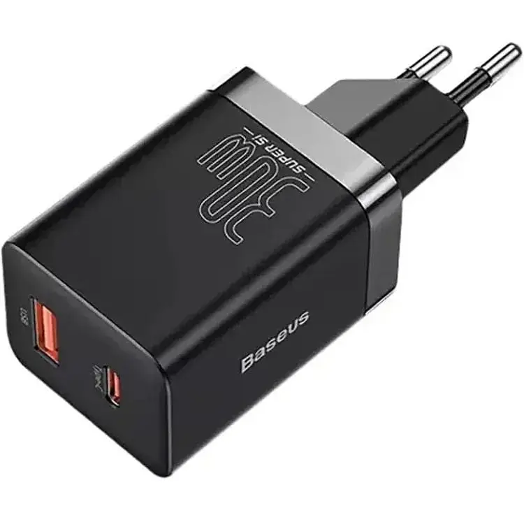 МЗП Baseus Super Si Pro Quick Charger 30W (1USB-A/1C) (CCSUPP-E) Black