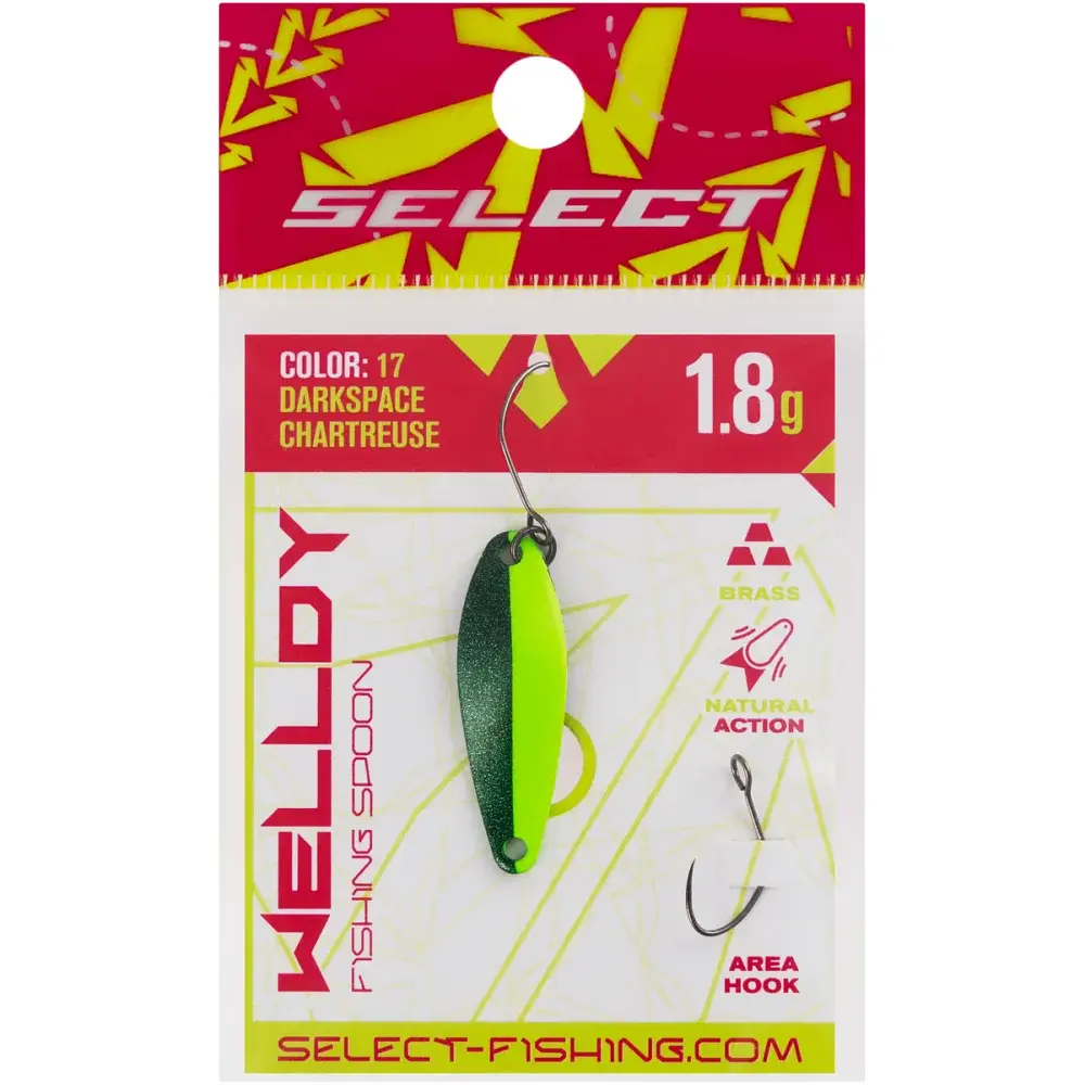 Блешня Select Welldy 1.8g 31mm #17 DarkSpace Chartreuse - фото 2