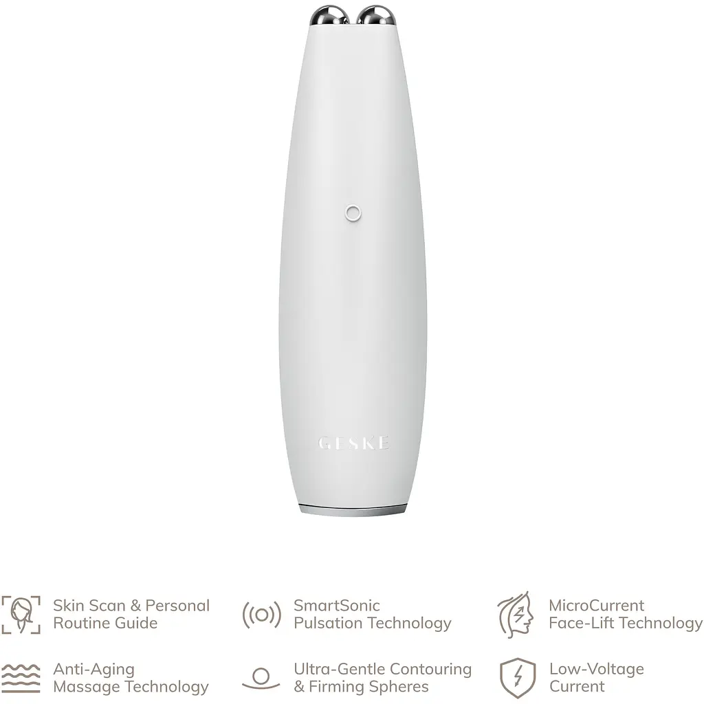 Мікрострумова ручка для підтяжки обиччя GESKE MicroCurrent Face-Lift Pen 6 в 1 біла - фото 4