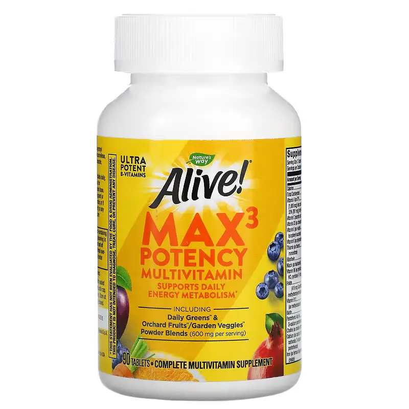Витамины и минералы Nature's Way Alive! Max3 Potency Multivitamin 90 таблеток - фото 2