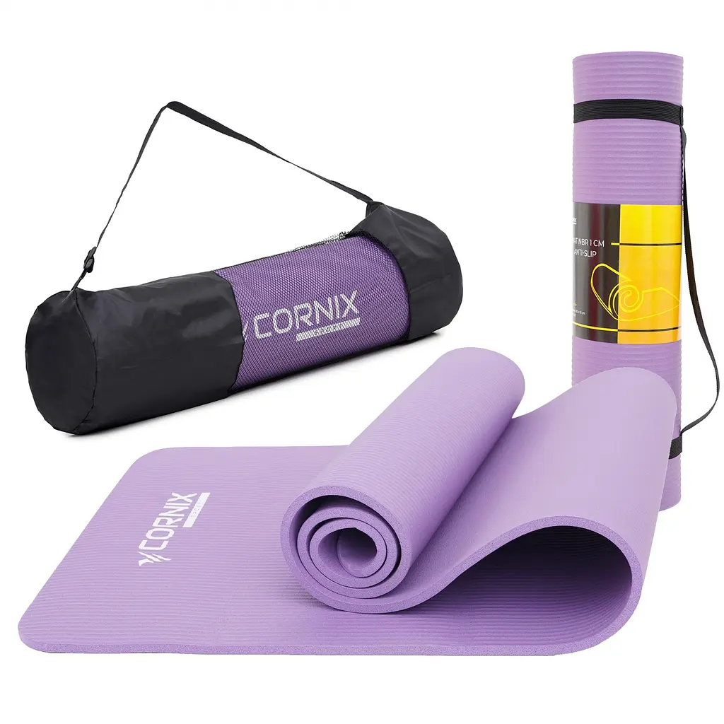 Килимок спортивний Cornix NBR 183 x 61 x 1 cм для йоги та фітнесу XR-0011 Violet - фото 5