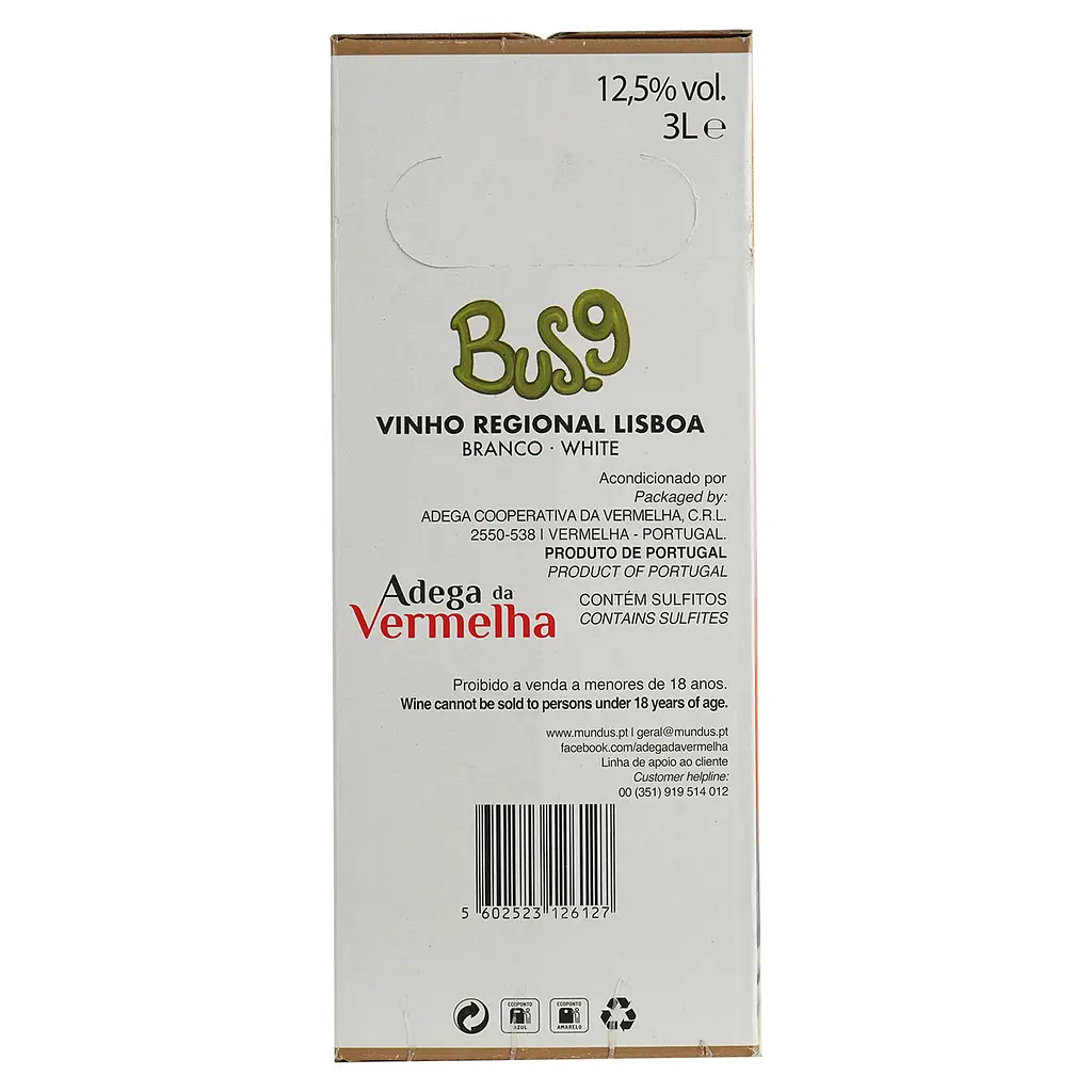 Вино Bus.9 Vinho Regional Lisboa Fernao Pires-Moscatel Graudo, белое, сухое, 3 л - фото 4