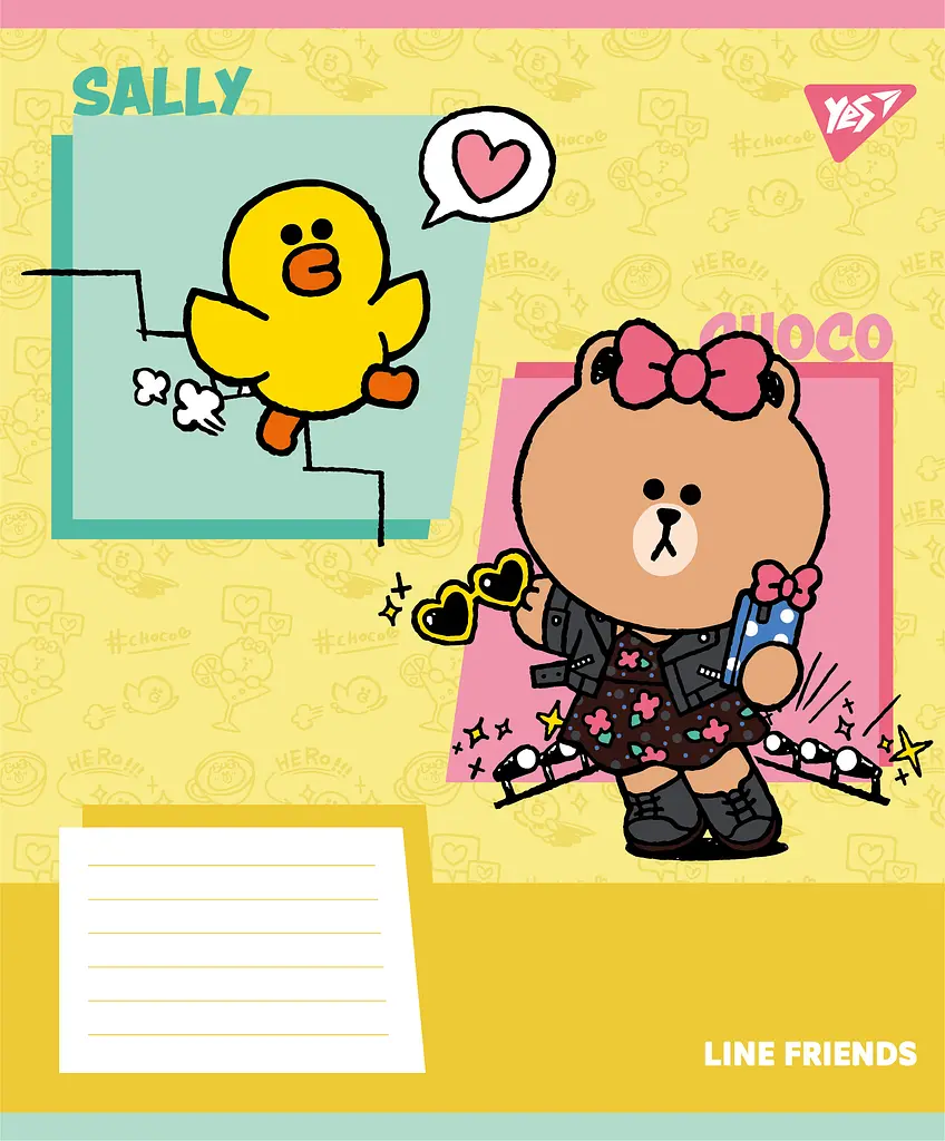 Набір зошитів шкільних YES А5/12 клітинка Line Friends Funny 25 шт (767638) - фото 2