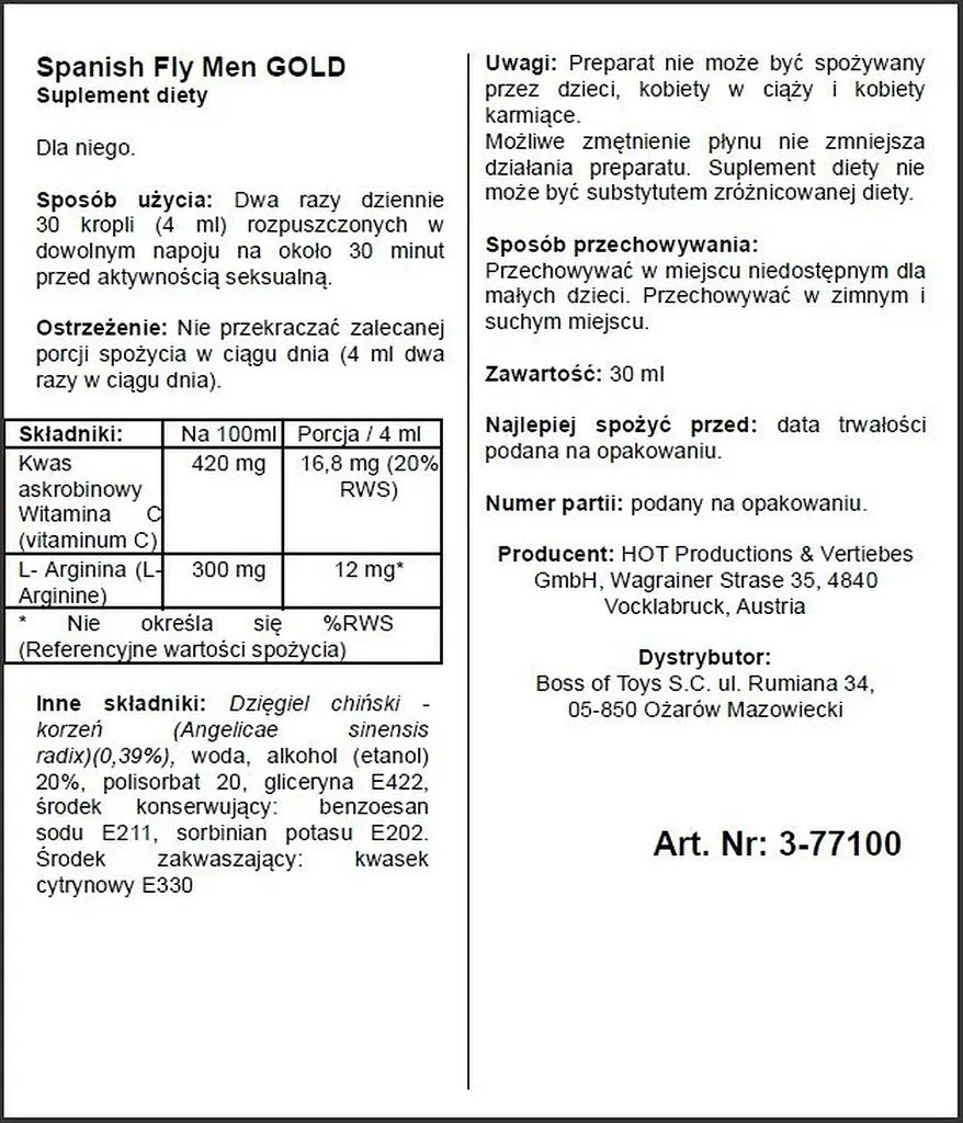 Краплі Ero Spanish Fly Gold Men, 30 мл - фото 2
