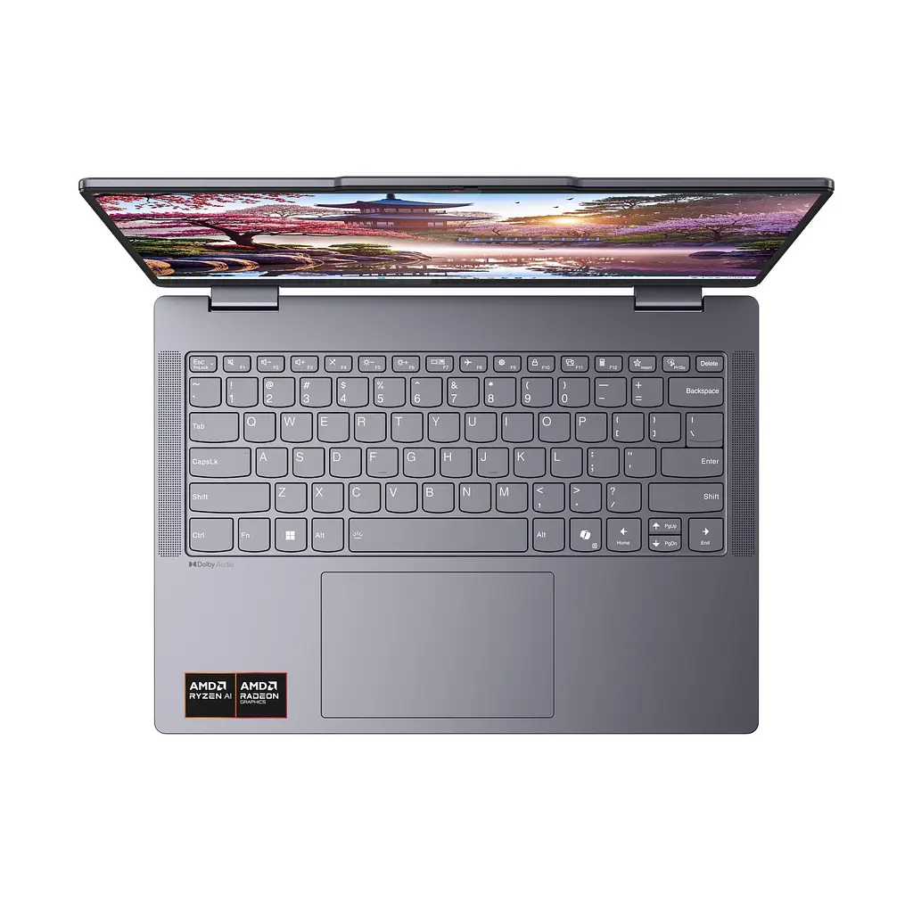 Ноутбук Lenovo IdeaPad 5 14IAL10 2-в-1, (83KT002BRM), AMD Ryzen AI 7350 до 5 ГГц, 14" WUXGA, 16 ГБ, 1 ТБ, графіка AMD Radeon 860M, FreeDOS, Luna Gray - фото 3