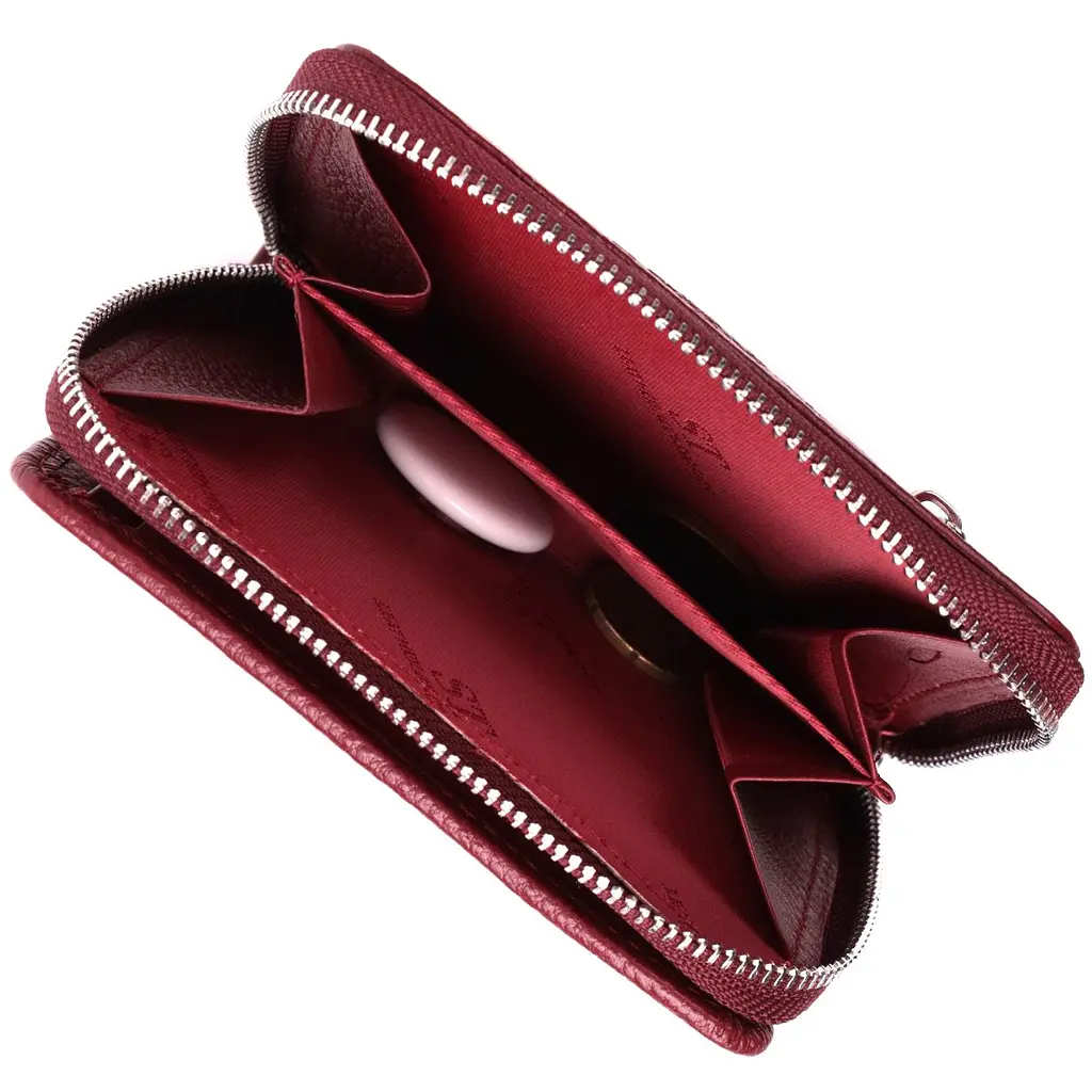 Жіночий гаманець середнього розміру з натуральної шкіри ST Leather 22551 бордовий - фото 7