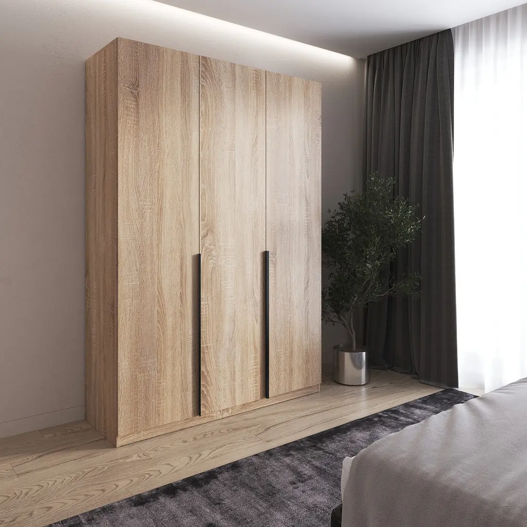 Шафа для одягу Vays M-32, 2 штанги та полиці, ЛДСП, 150×50×220 см - для спальні, вітальні, передпокою - фото 4