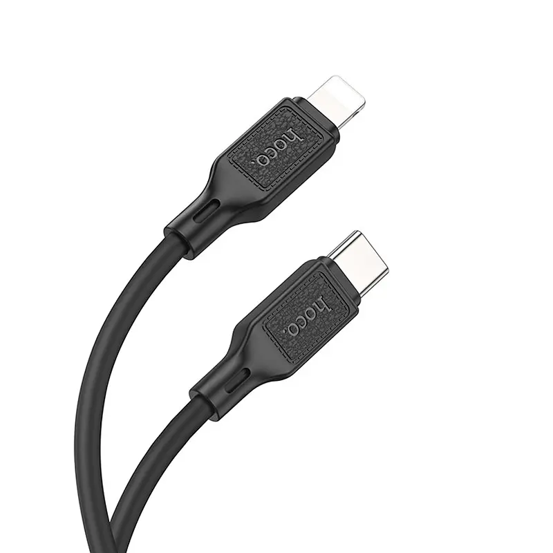 Дата кабель Hoco X90 Cool silicone Type-C to Lightning 20W (1m) Black - фото 3
