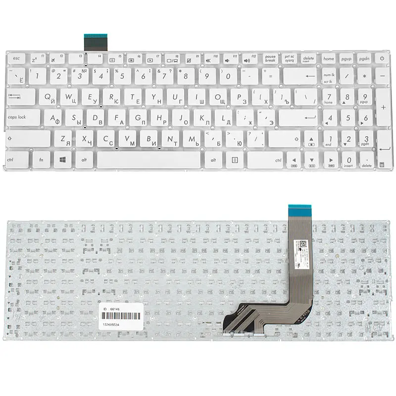 Клавіатура для ноутбука ASUS (X542 series) rus, white, без фрейма (оригінал) - фото 2