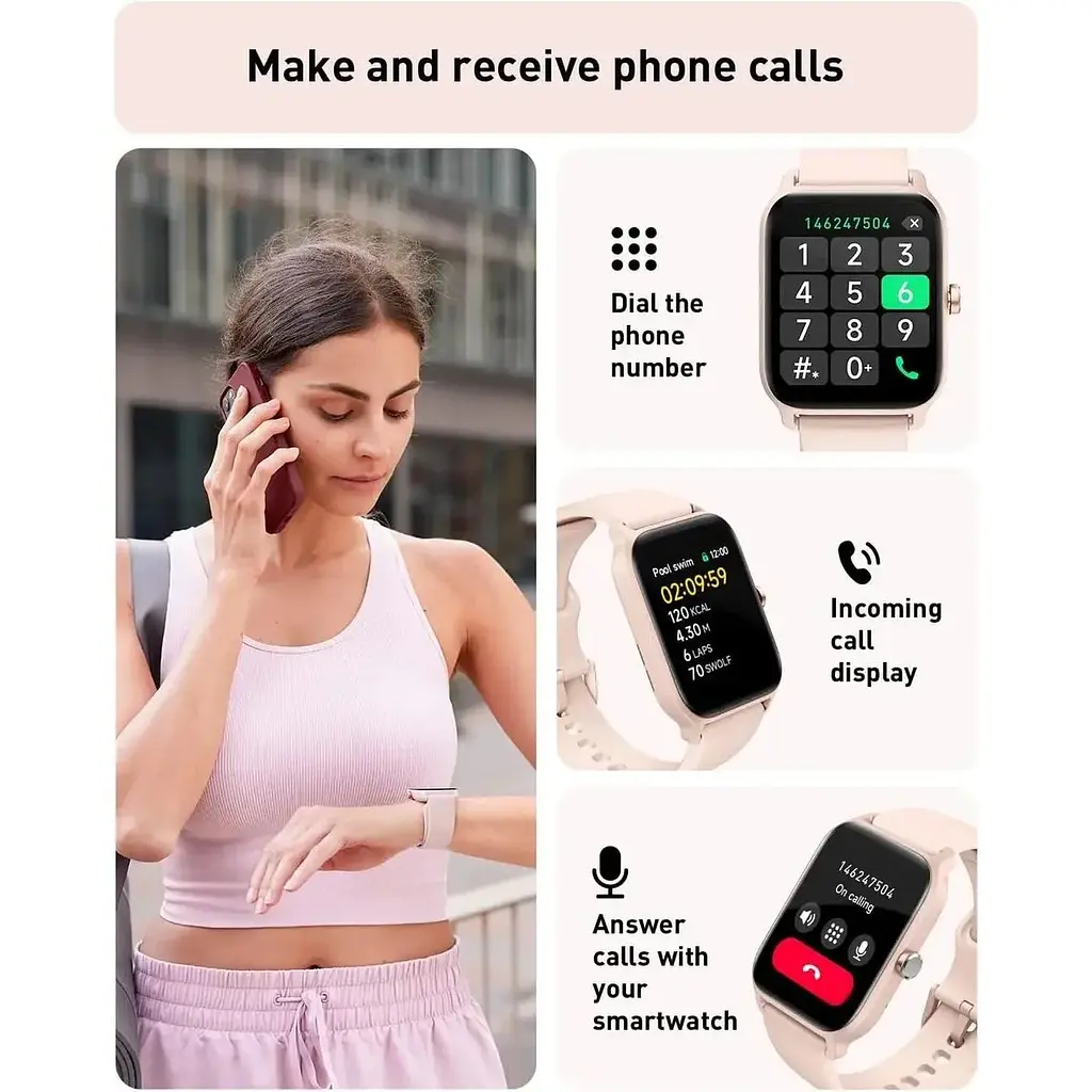 Смарт-годинник Gydom IDW13 IP68 Alexa рожеві - фото 2