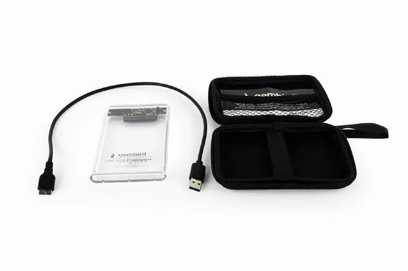 Зовнішня кишеня Gembird для підключення SATA HDD 2.5", USB 3.0, пластик, Прозорий (EE2-U3S9-6) - фото 2