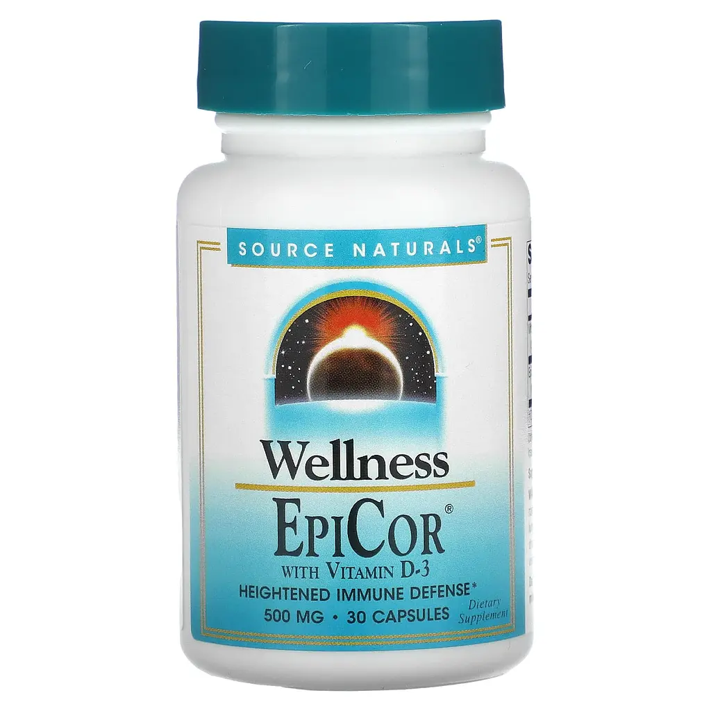 Епікор + вітамін D3, EpiCor, 500 мг, 30 капсул Source Naturals vit0002866