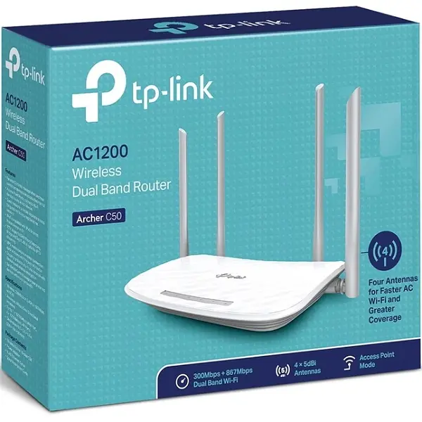 Маршрутизатор TP-Link EC220-F5, Wi-Fi 5-го покоління, 300 Мбіт/с на 2,4 ГГц + 867 Мбіт/с на 5 ГГц. - фото 4
