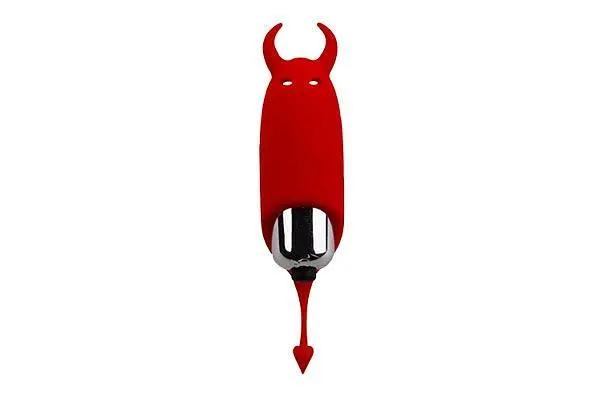 Віброкуль з хвостиком і ріжками Adrien Lastic Pocket Vibe Devol, 8.5х2.3 см (червоний) - фото 2